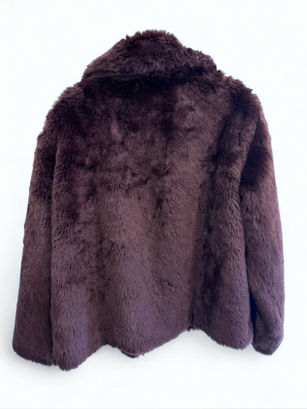 a new day Plush Faux Fur Teddy Jacket in Deep Plum - Picture 3 of 6